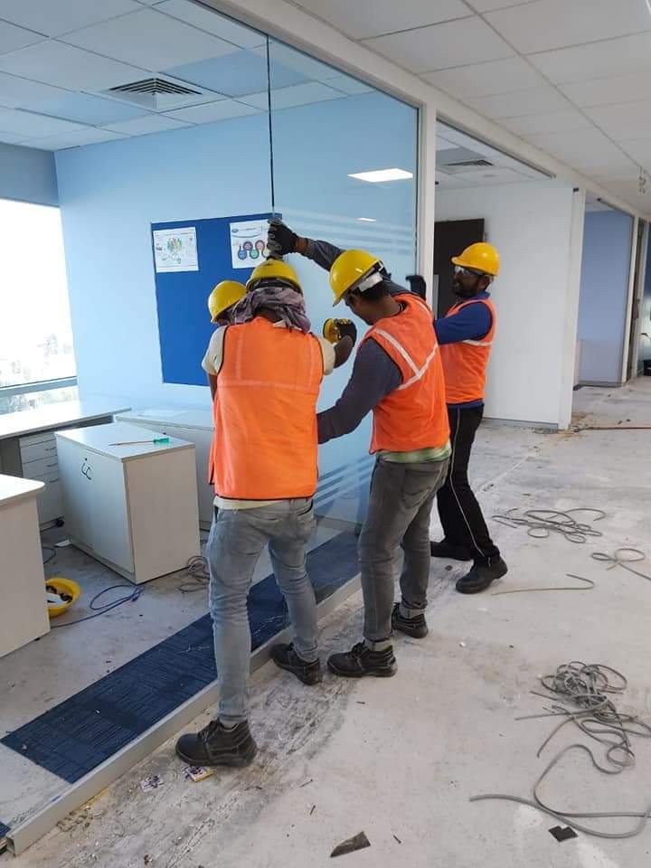 Office dismantling crew on site, Gurugram